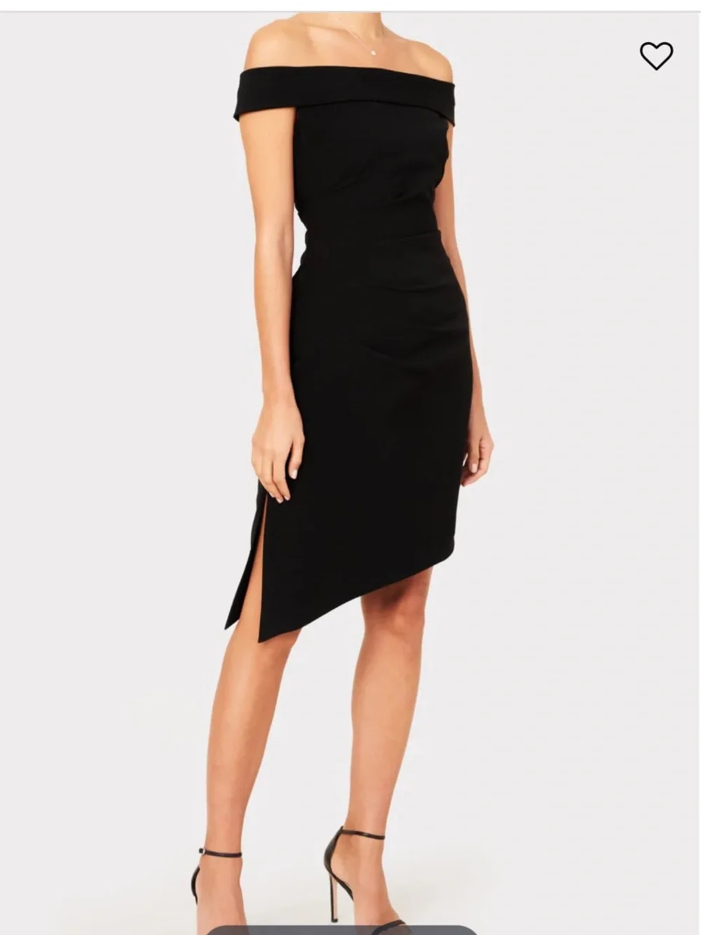 Milly Ally off Shoulder Cady Ruched Asymmetric Black One-Shoulder Cocktail Dress - Picture 1 of 12